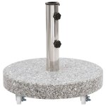 Vidaxl socle de parasol granite 30 kg rond gris