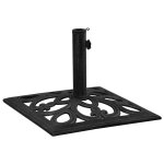 Vidaxl socle de parasol noir 47x47x33 cm fonte