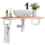 Vidaxl supports d'tagres pour lavabo 2 pcs blanc trapze acier