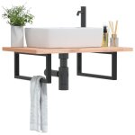 Vidaxl supports d'tagres pour lavabo 2 pcs noir rectangulaire acier