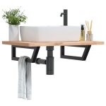 Vidaxl supports d'étagères pour lavabo 2 pcs noir trapèze acier Vidaxl supports d'étagères pour lavabo 2 pcs noir trapèze acier