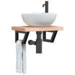 Vidaxl supports d'étagères pour lavabo 2 pcs noir trapèze acier Vidaxl supports d'étagères pour lavabo 2 pcs noir trapèze acier