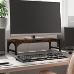 Vidaxl support de moniteur chne fum 55x23x14 cm bois d'ingnierie