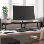 Vidaxl support moniteur chêne marron 105x23x15, 5 cm bois d'ingénierie Vidaxl support moniteur chêne marron 105x23x15, 5 cm bois d'ingénierie
