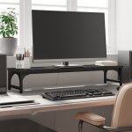 Vidaxl support de moniteur noir 85x23x15, 5 cm bois d'ingnierie