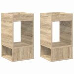 Vidaxl table d'appoint 2 pcs ch�ne sonoma 30 x 30 x 56 cm