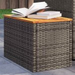 Vidaxl tables d'appoint de jardin 2 pcs gris rotin bois massif Vidaxl tables d'appoint de jardin 2 pcs gris rotin bois massif