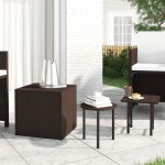 Vidaxl tables d'appoint de jardin 3 pcs marron résine tressée Vidaxl tables d'appoint de jardin 3 pcs marron résine tressée
