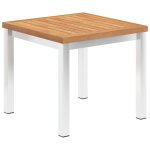 Vidaxl table d'appoint de jardin 45x45x38 cm bois de teck et inox