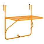 Vidaxl table de balcon jaune 60x40 cm acier