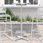 Vidaxl table de bar d?extrieur rglable en hauteur aluminium