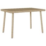 Vidaxl table basse de jardin rectangulaire beige 60x40x37 cm rotin Vidaxl table basse de jardin rectangulaire beige 60x40x37 cm rotin
