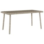 Vidaxl table basse de jardin rectangulaire gris clair résine tressée Vidaxl table basse de jardin rectangulaire gris clair résine tressée