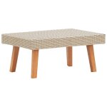 Vidaxl table basse de jardin résine tressée beige Vidaxl table basse de jardin résine tressée beige