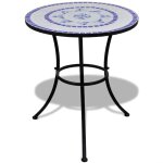 Vidaxl table de bistro bleu et blanc 60 cm mosaïque Vidaxl table de bistro bleu et blanc 60 cm mosaïque
