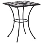 Vidaxl table de bistro mosaque noir et blanc 60 cm cramique