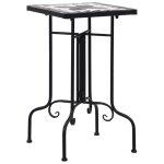 Vidaxl table de bistro mosaque noir et blanc cramique