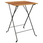 Vidaxl table de bistro pliante 55x54x71cm bois de teck solide et acier Vidaxl table de bistro pliante 55x54x71cm bois de teck solide et acier