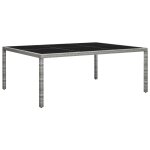 Vidaxl table a dner d'extrieur gris 200x150x74 cm rsine tresse
