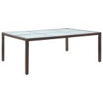 Vidaxl table a d�ner d'ext�rieur marron 200x150x74 cm r�sine tress�e