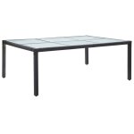 Vidaxl table a dner d'extrieur noir 200x150x74 cm rsine tresse