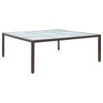 Vidaxl table a d�ner de jardin marron 200x200x74 cm r�sine tress�e