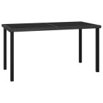 Vidaxl table a d�ner de jardin noir 140x70x73 cm r�sine tress�e