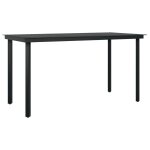 Vidaxl table a dner de jardin noir 140x70x74 cm acier et verre