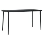 Vidaxl table a dner de jardin noir 140x70x74 cm acier et verre