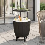 Vidaxl table a glaci�re 3 en 1 noir polypropyl�ne