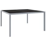 Vidaxl table de jardin 130x130x72 cm gris acier et verre