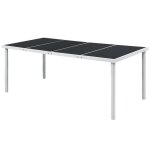 Vidaxl table de jardin 190x90x74 cm noir acier