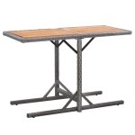 Vidaxl table de jardin anthracite r�sine tress�e et bois d'acacia