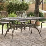 Vidaxl table de jardin bronze 150x90x72 cm aluminium coul�