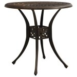 Vidaxl table de jardin bronze 78x78x72 cm aluminium coul