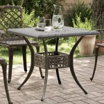 Vidaxl table de jardin bronze 80x80x75 cm aluminium coul�