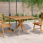 Vidaxl table de jardin carre 110x110x75 cm bois d'acacia solide