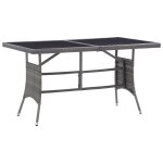 Vidaxl table de jardin gris 140x80x74 cm r�sine tress�e