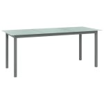 Vidaxl table de jardin gris clair 190x90x74 cm aluminium et verre