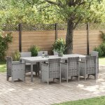 Vidaxl table de jardin gris clair 250x100x73 cm poly rattan, vidaxl table de jardin gris clair 100x100x73 ...