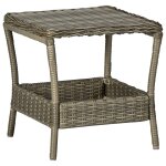 Vidaxl table de jardin marron 45x45x46, 5 cm résine tressée Vidaxl table de jardin marron 45x45x46, 5 cm résine tressée