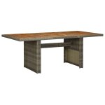 Vidaxl table de jardin marron résine tressée et bois d'acacia massif Vidaxl table de jardin marron résine tressée et bois d'acacia massif