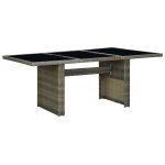 Vidaxl table de jardin marron résine tressée et verre trempé Vidaxl table de jardin marron résine tressée et verre trempé