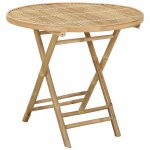Vidaxl table de jardin naturel 80 x 70 cm bambou