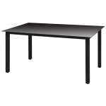 Vidaxl table de jardin noir 150 x 90 x 74 cm aluminium et verre