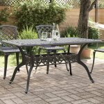 Vidaxl table de jardin noir 150x90x72 cm aluminium coul�