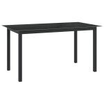 Vidaxl table de jardin noir 150x90x74 cm aluminium et verre