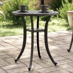 Vidaxl table de jardin noir Ø48x53 cm aluminium coul�