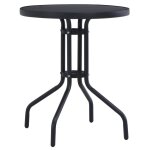Vidaxl table de jardin noir 60 cm acier et verre Vidaxl table de jardin noir 60 cm acier et verre