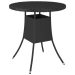 Vidaxl table de jardin noir 70x70x73 cm r�sine tress�e